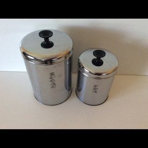 Mid-Century Pantry Queen Chrome SugarTea Canisters